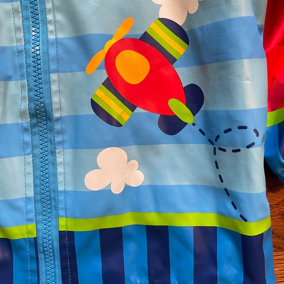 Stephen Joseph Boys Airplane Hooded Raincoat Rain Jacket Size 3T - Picture 8 of 16